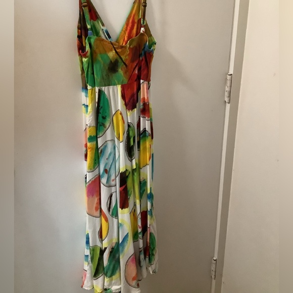 Jams World Dress M Midi Sundress Sleeveless Rayon Chianti Hawaii pockets - Picture 3 of 5